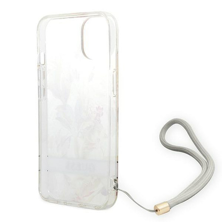 Guess GUOHCP14SHFLSU iPhone 14 6,1" fioletowy/purple hardcase Flower Strap