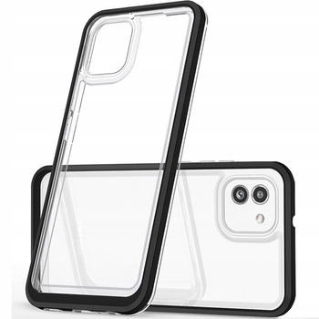 Clear 3in1 etui Samsung Galaxy A03 silikonowy pokrowiec z ramką czarne