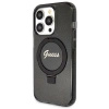 Etui Guess Ring Stand Script Glitter MagSafe na iPhone 13 Pro Max - czarne