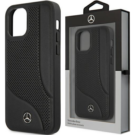 Mercedes MEHCP12SCDOBK iPhone 12 mini 5,4" czarny/black hardcase Leather Perforated Area