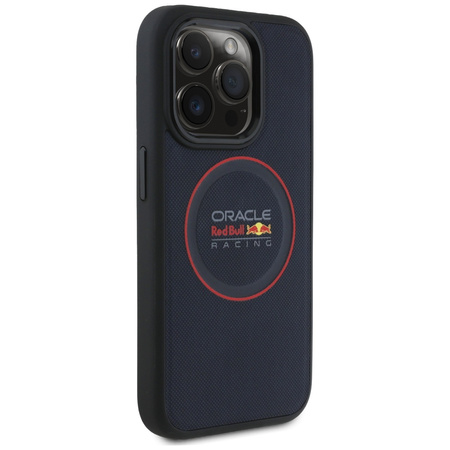Red Bull RBHMP15X24PUILVR iPhone 15 Pro  Max 6.7 hardcase granatowy/navy Leather Red Ring MagSafe