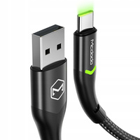 MCDODO KABEL USB-C SZYBKIE ŁADOWANIE DO SAMSUNG ŁADOWARKA USB TYP C LED 1M