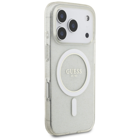 Etui Guess IML Glitter Pearl Strap       MagSafe do iPhone 17 Pro przezroczysty