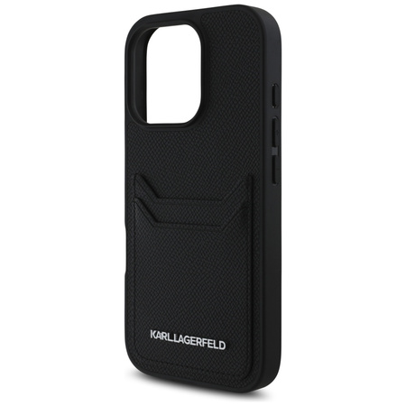 KARL LAGERFELD ETUI CASE DO IPHONE 16 PRO MAX Z METALOWĄ KIESZENIĄ NA KARTY