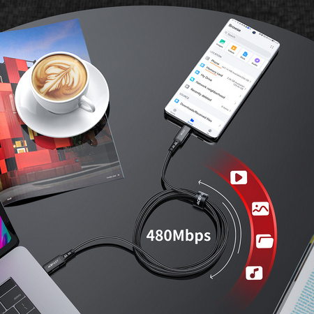 Acefast kabel USB Typ C - USB Typ C 2m, 100W (20V/5A) czarny (C4-03 Black)