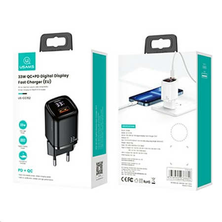 USAMS ŁADOWARKA 1XUSB-C 1XUSB DO MAGSAFE IPHONE 11 12 13 14 33W PD3.0 QC3.0