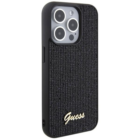 Etui Guess Disco Metal Script na iPhone 15 Pro - czarne