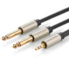 Ugreen kabel przewód audio mini jack 3,5 mm - 2 x jack 6,35mm 2m szary (AV126)