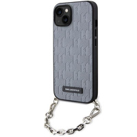 Etui Karl Lagerfeld KLHCP14SSACKLHPG na iPhone 14 - srebrne Saffiano Monogram Chain