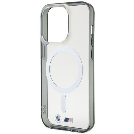 Etui BMW BMHMP14LHCRS na iPhone 14 Pro - przezroczyste hardcase Silver Ring MagSafe