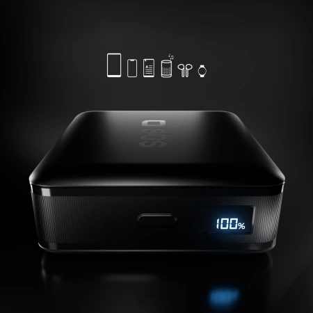 Powerbank SBS HD 30W 10000mAh USB-C z wyświetlaczem LCD - czarny