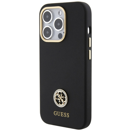GUESS POKROWIEC HARDCASE DO IPHONE 15 PRO MAX 6.7 SILIKONOWY LOGO STRASS 4G