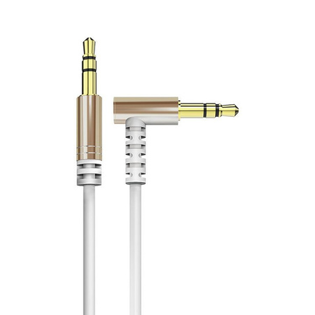 Dudao kątowy kabel przewód AUX mini jack 3.5mm 1m biały (L11 white)