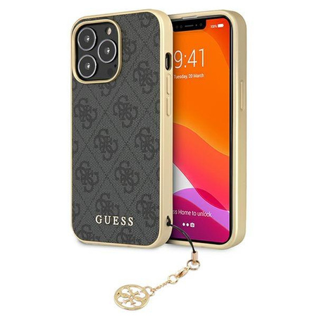 Etui Guess GUHCP13XGF4GGR na iPhone 13 Pro Max - szare hardcase 4G Charms Collection