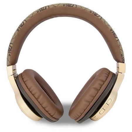 Słuchawki nauszne Guess 4G Script Bluetooth - brązowe