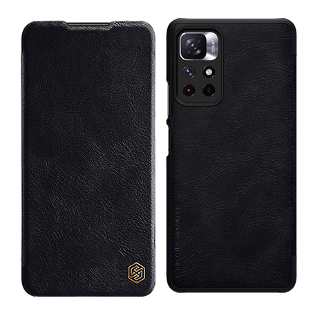 Nillkin Qin Case etui do Xiaomi Redmi Note 11T 5G / Note 11S 5G / Note 11 5G (China) / Poco M4 Pro 5G osłona na aparat kabura pokrowiec obudowa z klapką czarny