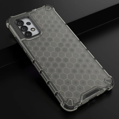 HURTEL PANCERNE ETUI DO SAMSUNG GALAXY A03S Z RAMKĄ ŻELOWĄ SYSTEM HONEYCOMB
