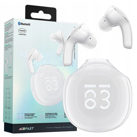 Słuchawki bezprzewodowe Acefast T9 Bluetooth 5.3 douszne - białe