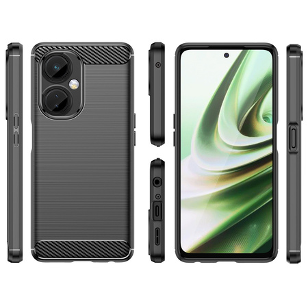 Carbon Case etui OnePlus Nord CE 3 elastyczny silikonowy karbonowy pokrowiec czarne