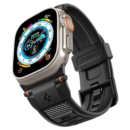 Pasek Spigen Rugged Band na Apple Watch 4/5/6/7/8/9/SE/Ultra 1/2 (42/44/45/49mm) - czarny mat