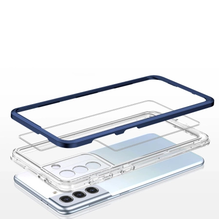 HURTEL CLEAR 3IN1 ETUI DO SAMSUNG GALAXY S21+ 5G Z RAMKĄ ŻELOWYM POKROWCEM
