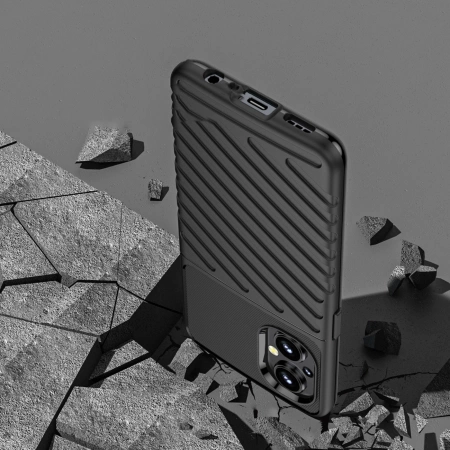 Thunder Case elastyczne pancerne etui pokrowiec OnePlus Nord N200 5G czarny