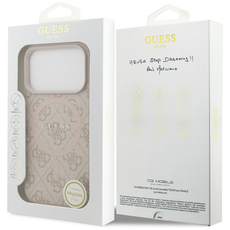 Etui Guess 4G Ring Classic Logo MagSafe  do iPhone 17 Pro różowy