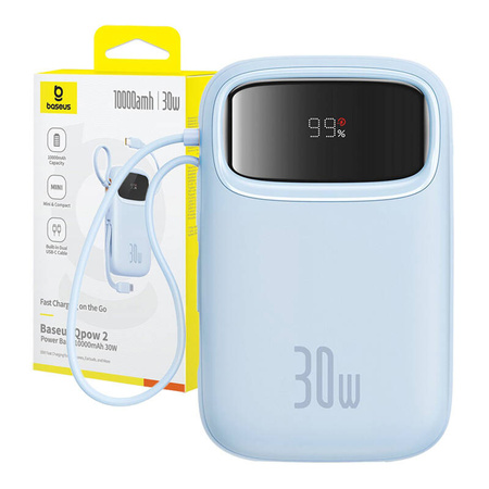 BASEUS POWERBANK QPOW 2 10000MAH 30W 2XUSB-C DO TELEFONÓW SZYBKIE ŁADOWANIE