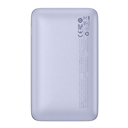 Powerbank Baseus Bipow Pro 20000mAh 22.5W fioletowy z kablem USB Typu A - USB Typu C 3A 0.3m (PPBD040305)
