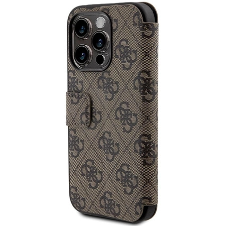 Etui Guess 4G Metal Logo na iPhone 15 Pro Max - brązowe