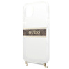 Guess GUHCP13SKC4GBGO iPhone 13 mini 5,4" Transparent hardcase 4G Brown Strap Gold Chain