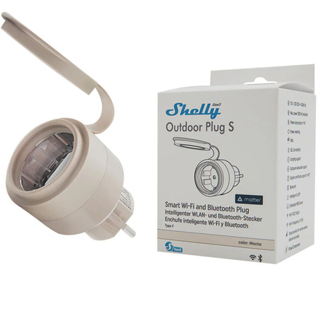 SHELLY GNIAZDKO ZEWNETRZNE PLUG S MTR GEN3 12A DO AUTOMATYZACJI DOMU Z IP44