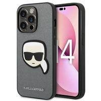 Karl Lagerfeld KLHCP14XSAPKHG iPhone 14 Pro Max 6,7" srebrny/silver hardcase Saffiano Karl`s Head Patch