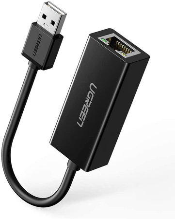 Ugreen zewnętrzna karta sieciowa RJ45 - USB 2.0 100 Mbps Ethernet czarny (CR110 20254)