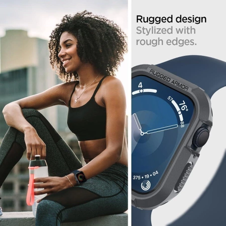 Etui Spigen Rugged Armor na Apple Watch 4 / 5 / 6 / 7 / 8 / 9 / SE (44 / 45 mm) - ciemnoszare
