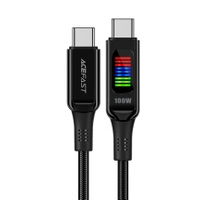 Kabel Acefast C7-03 USB-C USB-C 100W 1.2m z wyświetlaczem - czarny