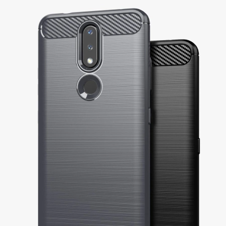 Carbon Case elastyczne etui pokrowiec Nokia 2.4 czarny