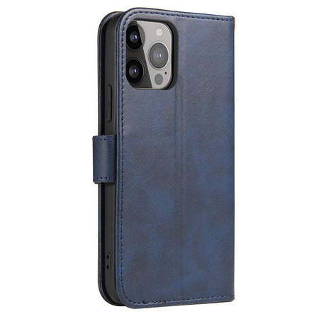 Magnet Case elegancki futerał etui pokrowiec z klapką i funkcją podstawki Xiaomi Redmi K40 Pro+ / K40 Pro / K40 / Poco F3 / Mi 11i niebieski