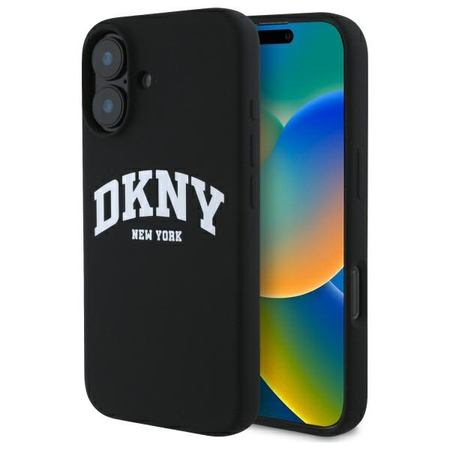 DKNY ETUI DO IPHONE 16 6.1 DO MAGSAFE HARDCASE SILIKONOWE Z LOGO BIAŁE