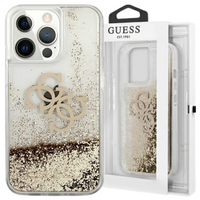 GUESS ETUI HARD CASE DO IPHONE 13 PRO MAX 6,7 ZŁOTY LIQUID GLITTER 4G