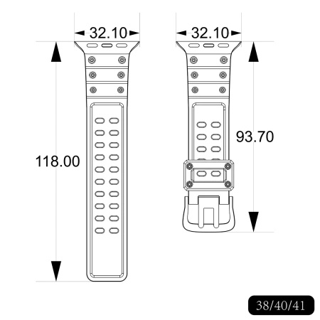 Strap Triple Protection pasek Apple Watch SE, 8, 7, 6, 5, 4, 3, 2, 1 (41, 40, 38 mm) opaska bransoleta granatowy