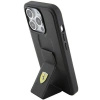 Etui Ferrari Grip Stand Metal Logo na iPhone 15 Pro Max - czarne