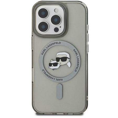 Karl Lagerfeld KLHMP16LHLSKCK iPhone16 Pro 6.3" czarny/black hardcase IML Metal Karl&Choupette Head MagSafe