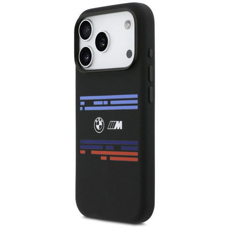 Etui BMW M Silicon Horizontal Line       MagSafe do iPhone 17 Pro czarny