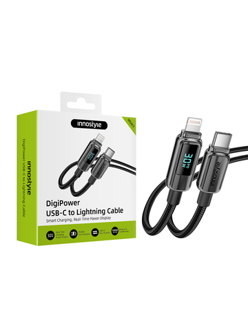 INNOSTYLE KABEL Z WYŚWIETLACZEM USB-C LIGHTNING DO IPHONE 12 13 14 30W 1M