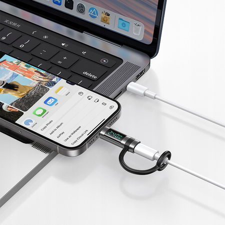 MCDODO ADAPTER PRZEJŚCIÓWKA USB-C USB TYP C SZYBKIE ŁADOWANIE 240W MIERNIK