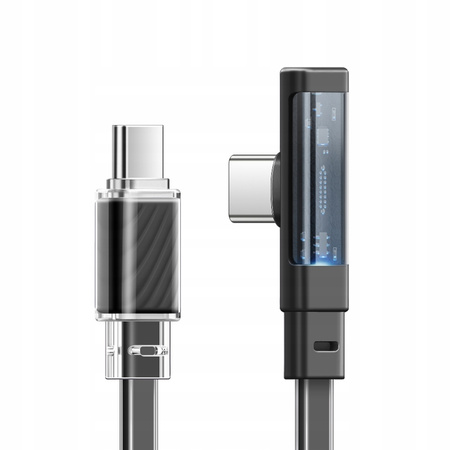 MCDODO KABEL USB-C KĄTOWY SZYBKIE ŁADOWANIE USB TYP C 3A 65W CZARNY 2M