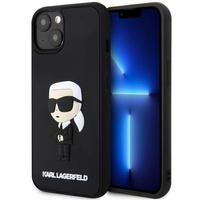 Etui Karl Lagerfeld KLHCP14M3DRKINK na iPhone 14 Plus 6.7" - czarne Rubber Ikonik 3D