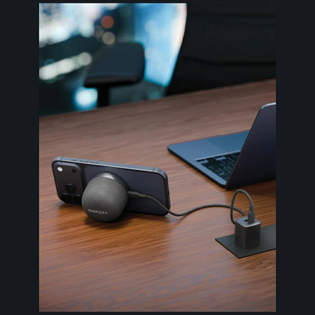 Głośniki Bluetooth Energea Magaudio Go   Plus Qi MagSafe z paskiem grafitowy