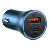 BASEUS ŁADOWARKA DO AUTA USB 40 W KABEL USB TYP C - LIGHTNING NIEBIESKI